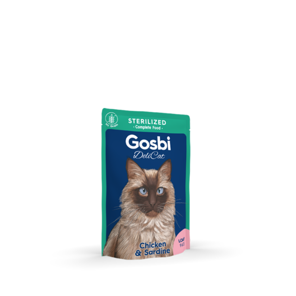 Gosbi Delicat Sterilized Chicken & Sardine — aliment humit per a gats