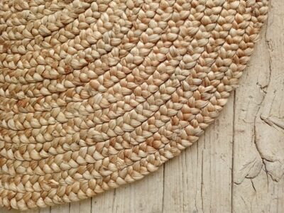 Catifa rodona trenada de jute natural