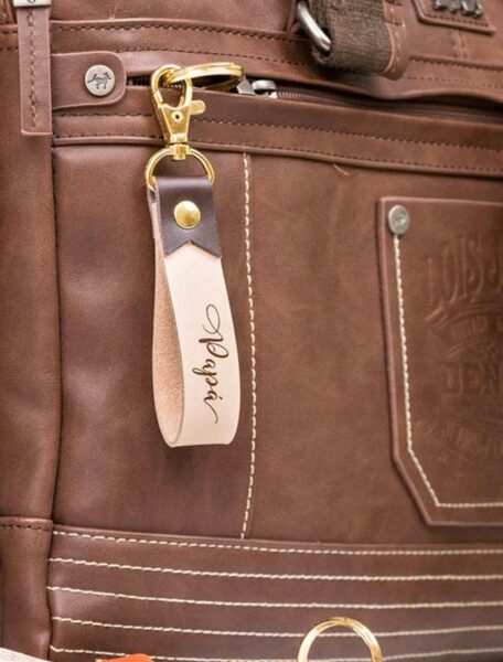 Clauer de cuir personalitzable amb gravat