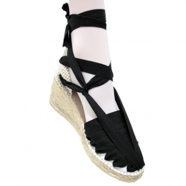 Espardenyes Set Vetes amb cunya negres 6 cm