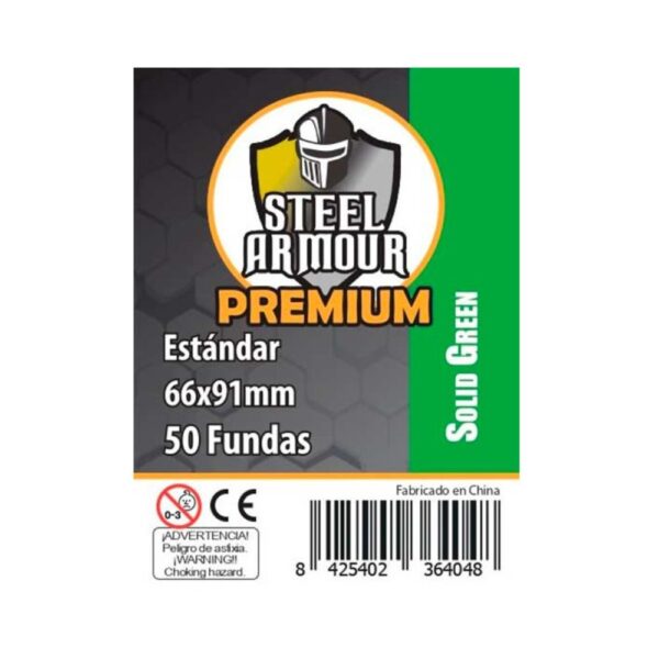 Fundes Steel Armour sòlides verdes 66 × 91 mm — 50 unitats