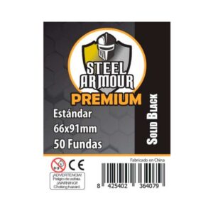 Fundes Steel Armour sòlides negres 66 × 91 mm — 50 unitats
