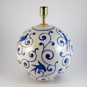 Llum de taula bola Orenetes blanc trencat — Ceràmica Gimeno